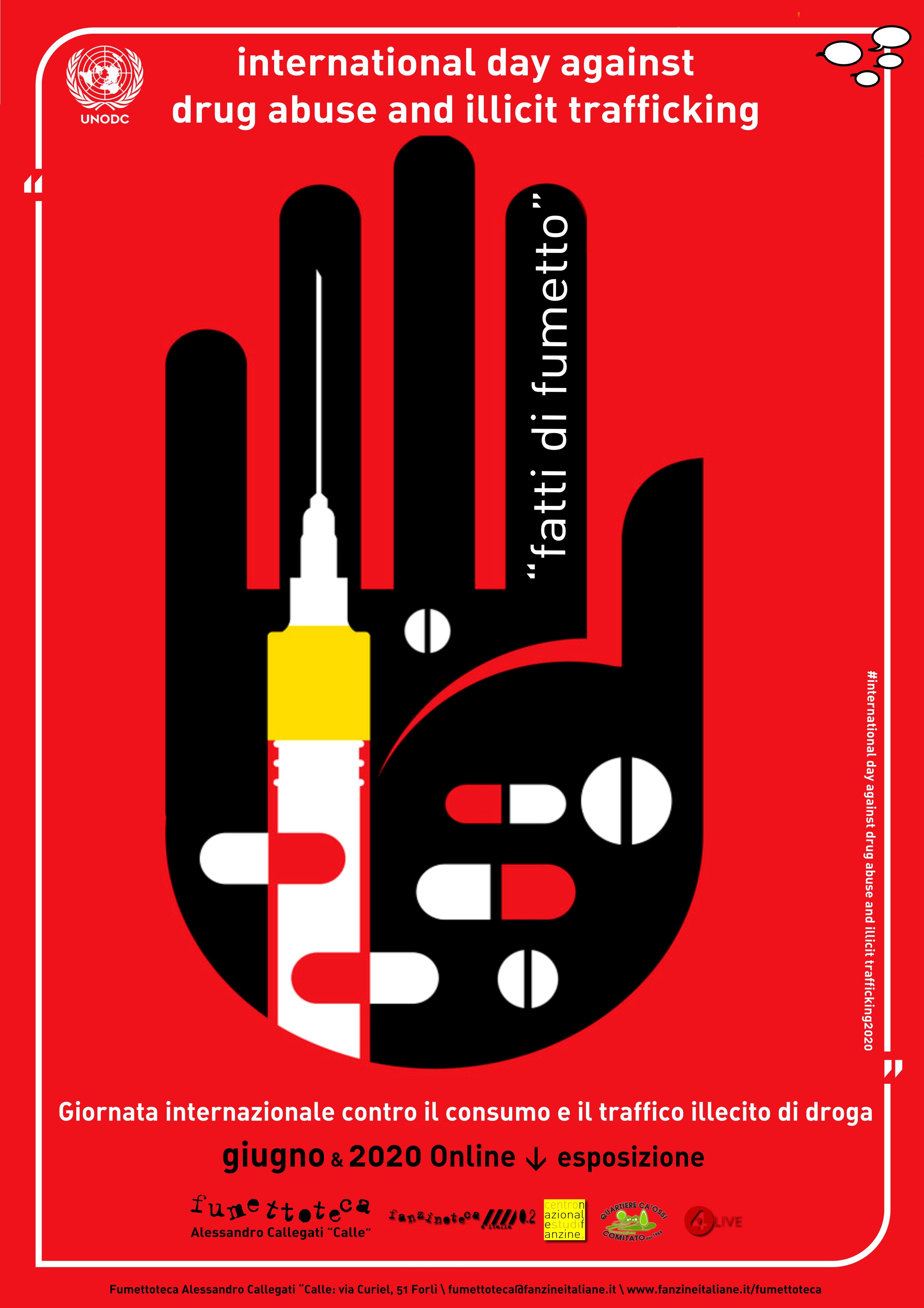 Fumettoteca Alessandro Callegati "Calle" - "Giornata Internazionale contro la droga" Locandina - 26/30 giugno 2020