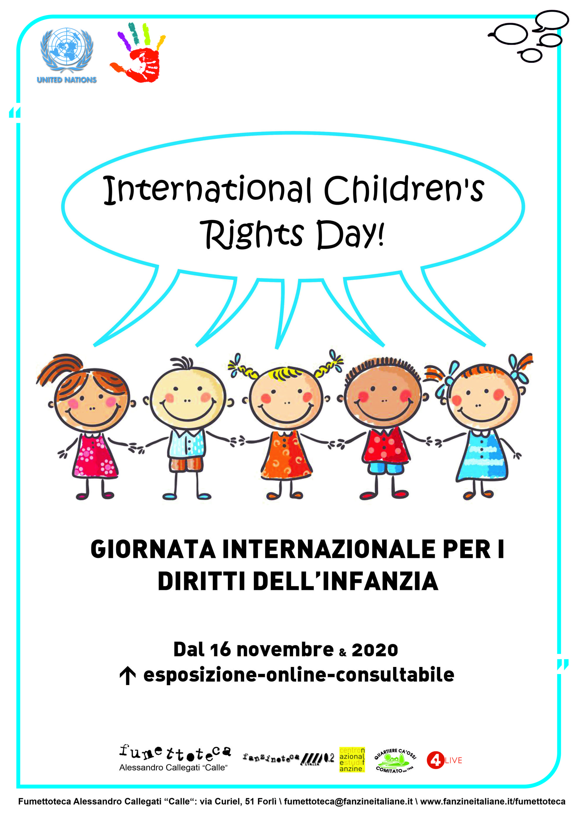 Fumettoteca Alessandro Callegati "Calle" - "Giornata Internazionale per i Diritti dell'Infanzia" Locandina - 16 Novembre 2020