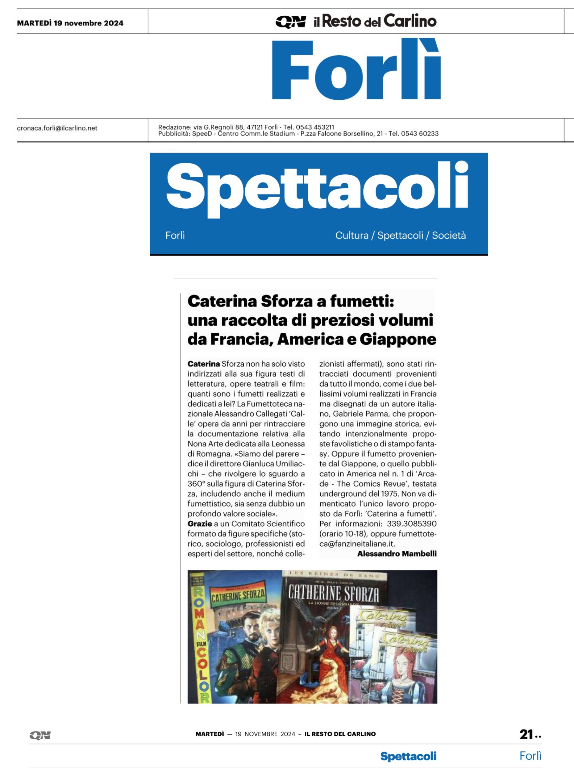 Fumettoteca Nazionale Alessandro Callegati 'Calle' - Sezione Caterina Sforza