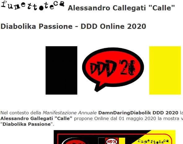 Fumettoteca Alessandro Callegati "Calle" - Diabolika Passione  DDD - Luglio 2020